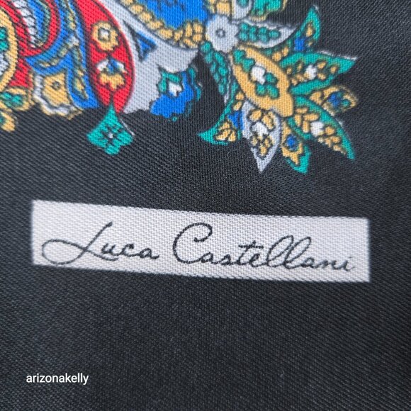 Luca Castelanni Large Square Scarf Kaleidoscope Design - Picture 2 of 7